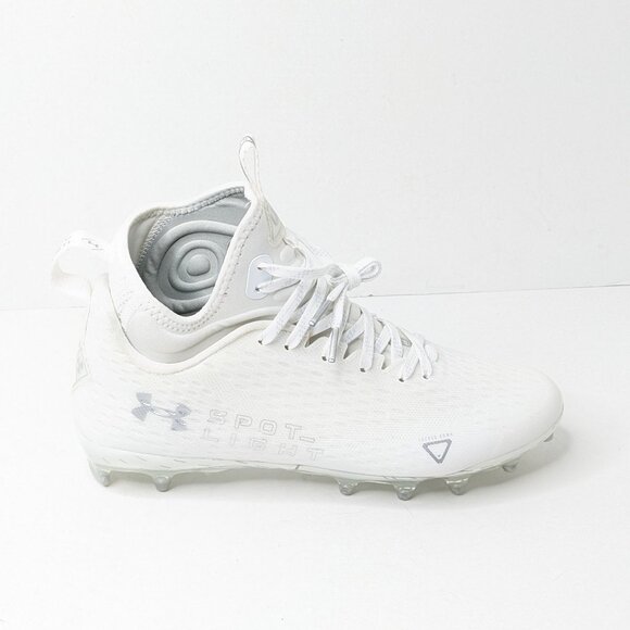 Under Armour Spotlight Lux MC 2.0 Football Cleats, White, Mens 8 - Picture 2 of 5